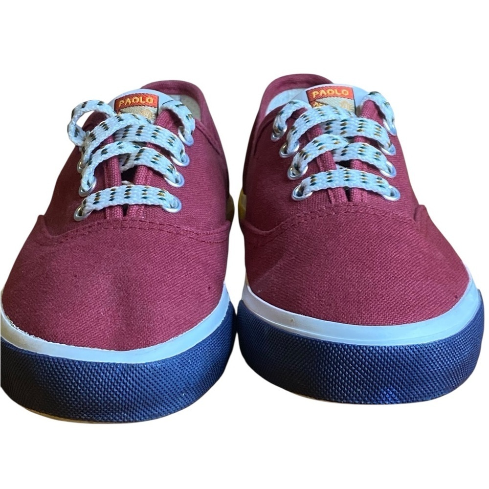 Paolo Gucci 90’s Vintage Maroon Canvas sneakers Women’s Size 7.5 - Picture 3 of 12